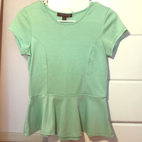 Mint green peplum top nwot - Picture 1 of 4